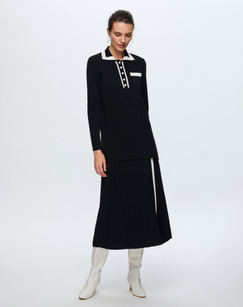 T24K-6021 Erkek Yaka Triko Tunik - 13
