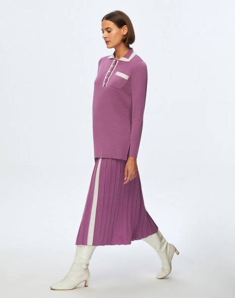 T24K-6021 Erkek Yaka Triko Tunik SCOPA-ORCHİDE - 3