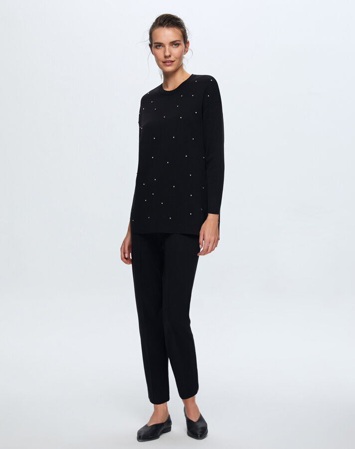 T24K-6024 Önü Taşlı Basic Tunik - 2