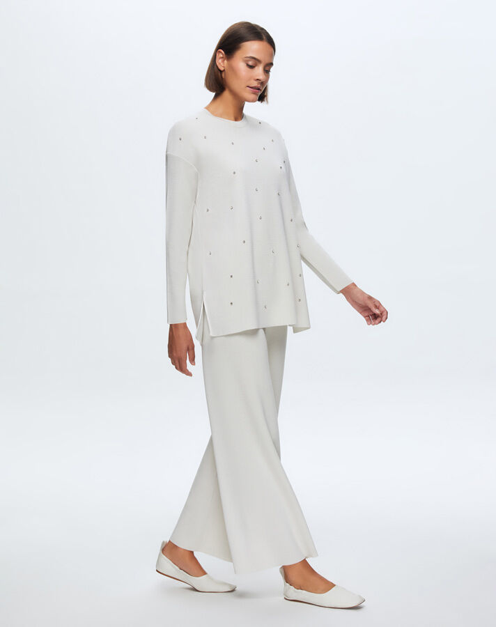 T24K-6024 Önü Taşlı Basic Tunik - 5
