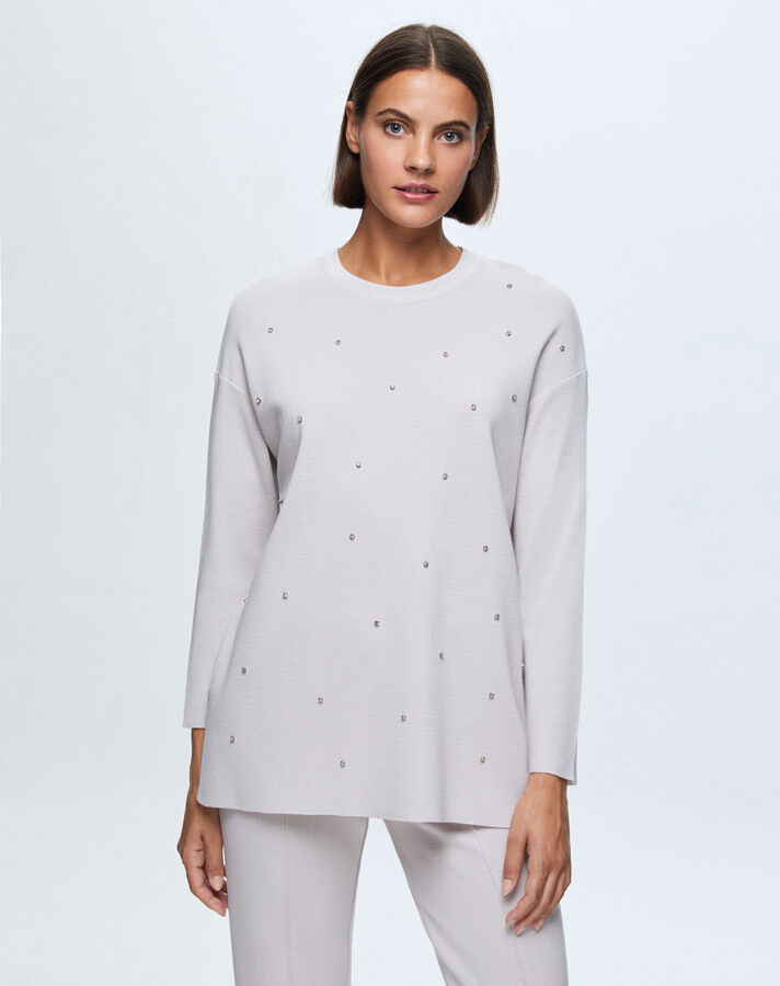 T24K-6024 Önü Taşlı Basic Tunik - 10