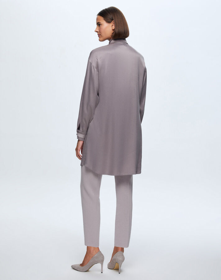 T24K-6028 İki Cepli Kupro Tunik MİNK - 3