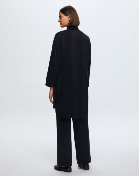 T24K-6029 Tek Cepli Kupro Tunik BLACK - 2