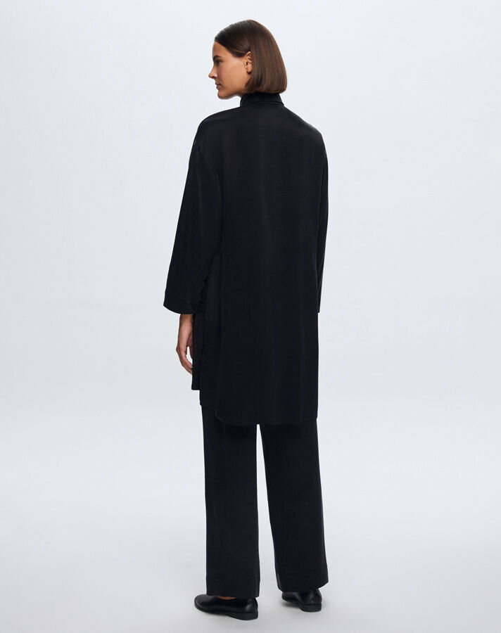 T24K-6029 Tek Cepli Kupro Tunik BLACK - 2
