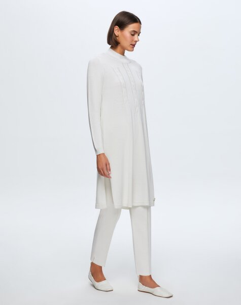  T24K-6030 Saç Örgü Detaylı Tunik VOLO-SMOKE - 2