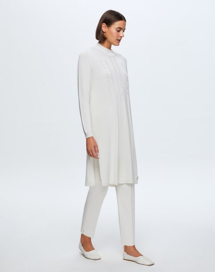  T24K-6030 Saç Örgü Detaylı Tunik VOLO-SMOKE - 2