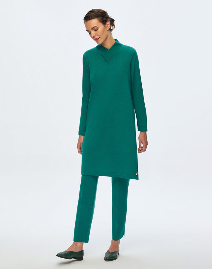 T24K-6031 V Yaka Uzun Triko Tunik - 9