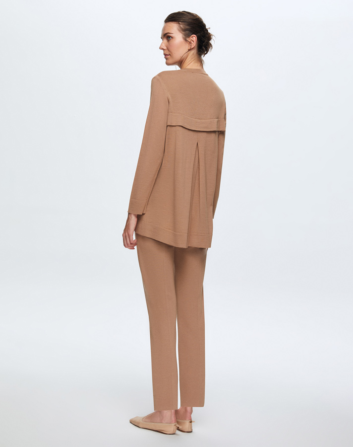 T24K-6032 Sırt Plise Detaylı Triko Tunik - 3