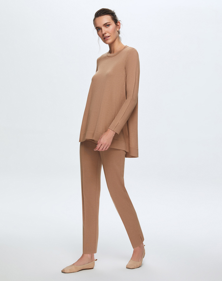 T24K-6032 Sırt Plise Detaylı Triko Tunik - 5