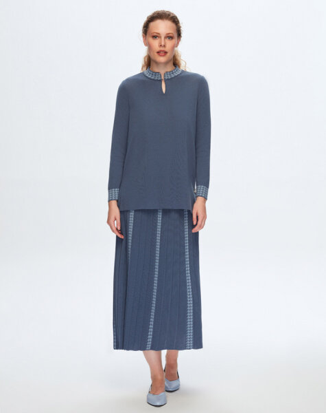 T24K-6044 Kazayağı Desenli Tunik OGGİ-BULLET 