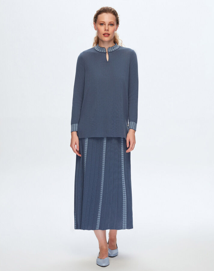 T24K-6044 Kazayağı Desenli Tunik OGGİ-BULLET - 1