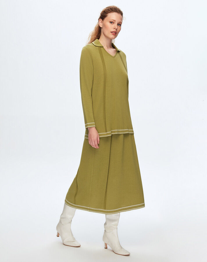 T24K-6048 A Kesim Örgü Teknikli Tunik - 6