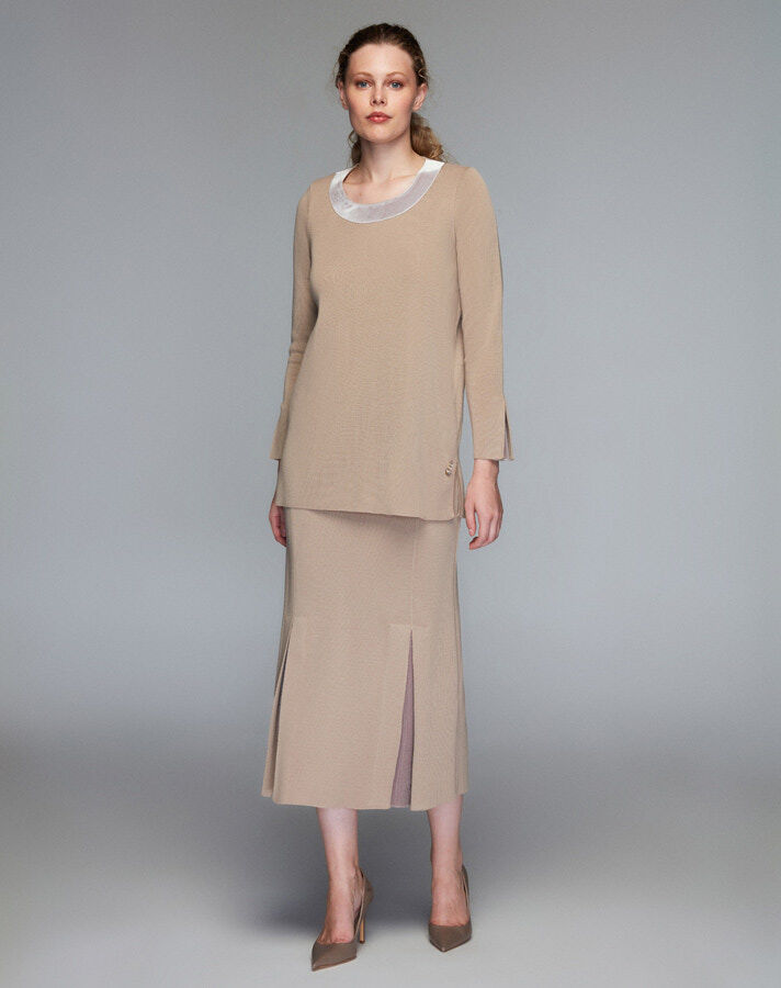 T24K-6070 Yakası Kadife Detaylı Tunik - 4