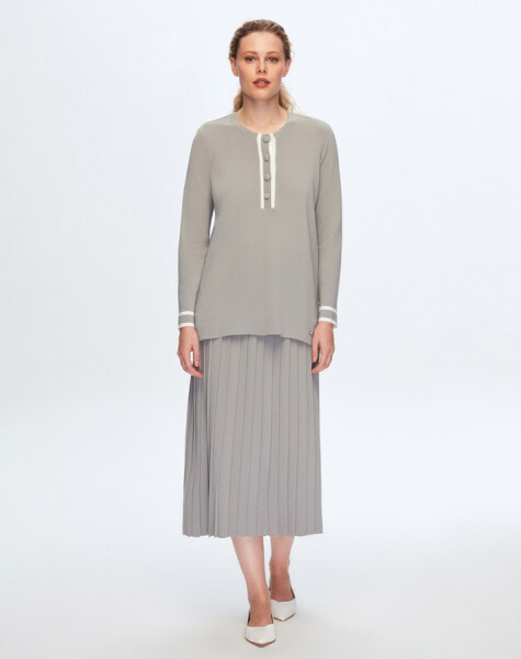 T24K-6071 Önü Düğmeli Tunik - 6