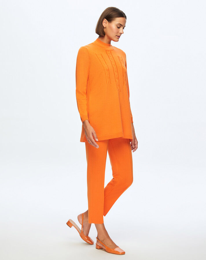 T24K-7000 Dar Paça Triko Pantolon BROLO-ORANGE - 1