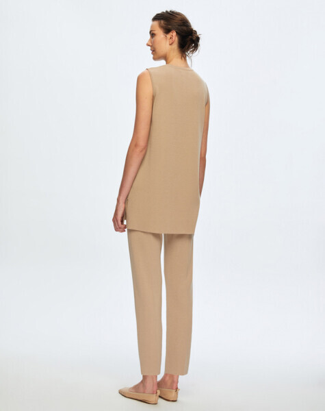 T24K-7000 Dar Paça Triko Pantolon DIDO-BEİGE - 5