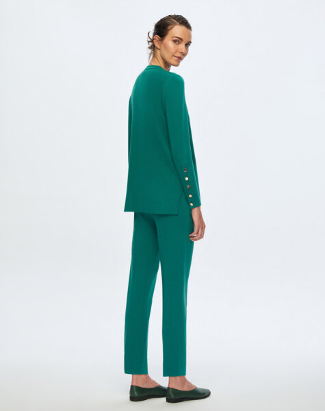 T24K-7000 Dar Paça Triko Pantolon FOTO-EMERALD - 2