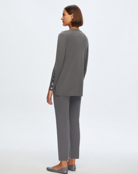 T24K-7000 Dar Paça Triko Pantolon OMERO-DARK GREY - 2