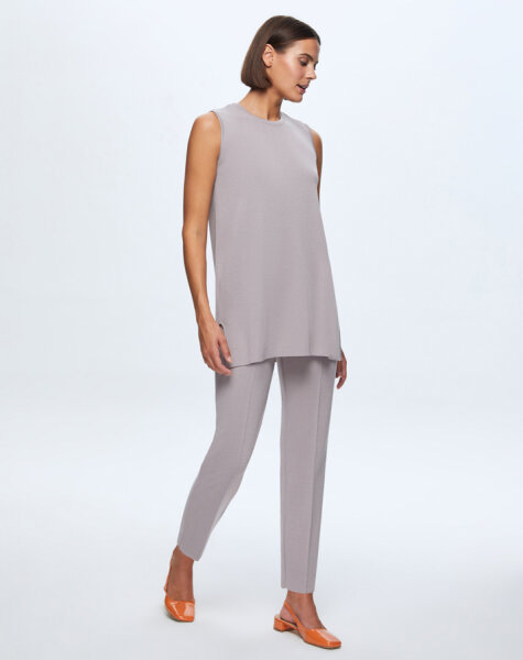 T24K-7000 Dar Paça Triko Pantolon TERRA-MİLKY 