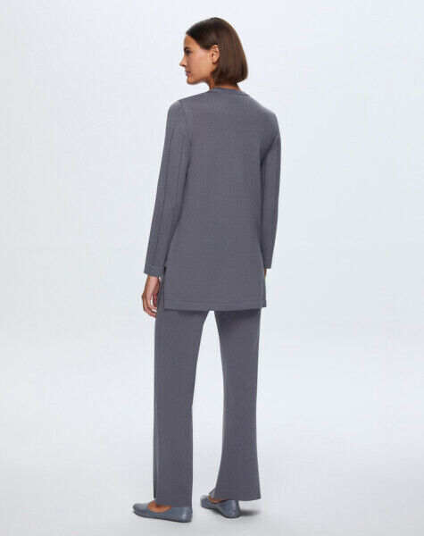 T24K-7011 Paçası Taşlı Triko Pantolon OMERO-DARK GREY - 2