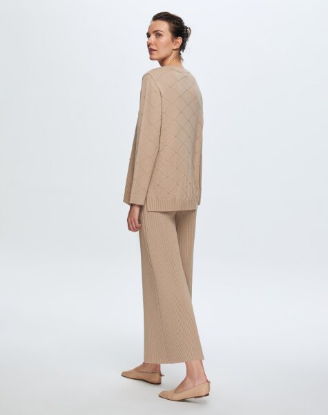 T24K-7012 Lastik Örgü Pantolon Etek CORO-CAMEL - 2