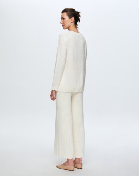 T24K-7012 Lastik Örgü Pantolon Etek FEDE-ECRU - 3