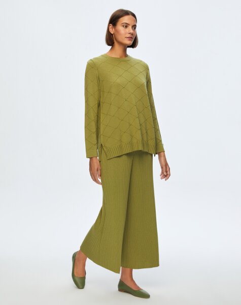 T24K-7012 Lastik Örgü Pantolon Etek FİABA-OLİVE 