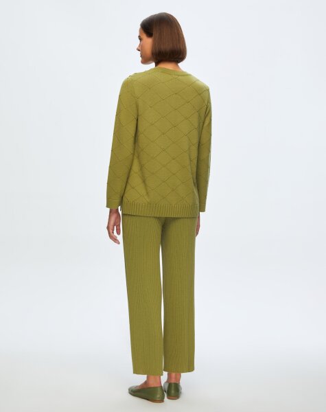 T24K-7012 Lastik Örgü Pantolon Etek FİABA-OLİVE - 2