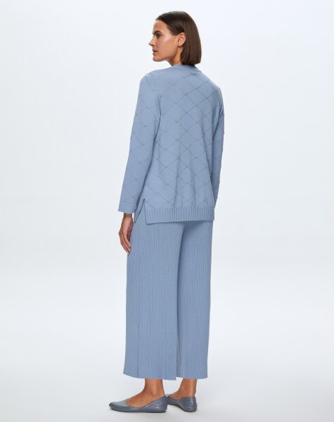 T24K-7012 Lastik Örgü Pantolon Etek OVALE-BLUE - 2