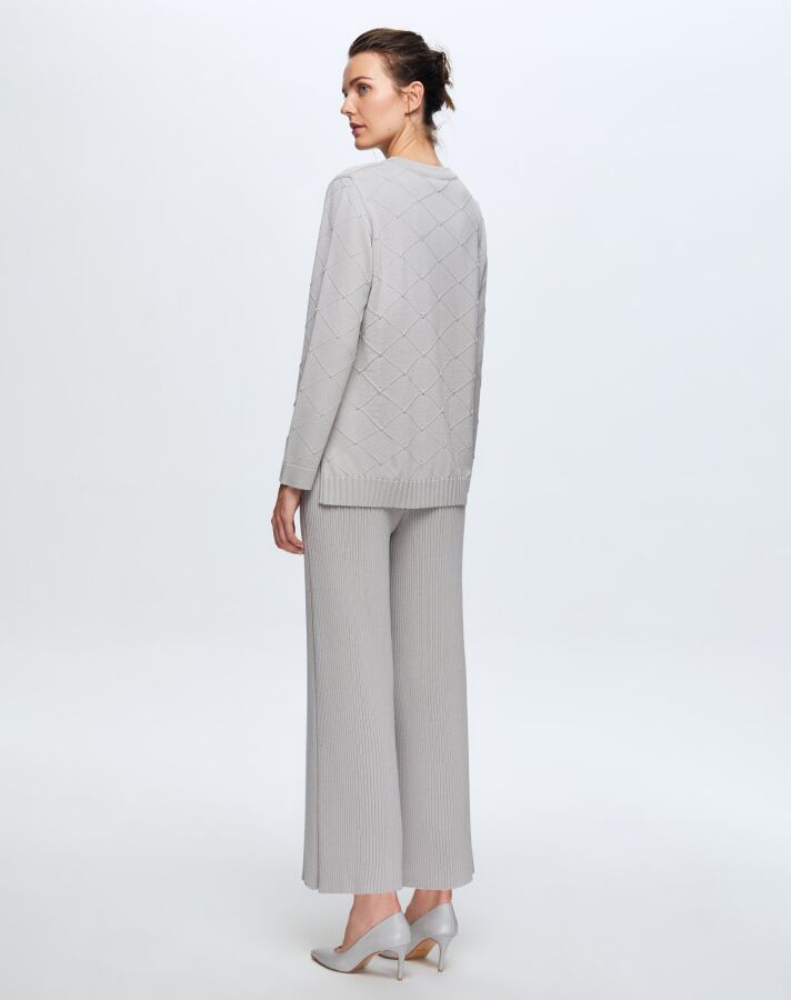 T24K-7012 Lastik Örgü Pantolon Etek VİLLA-GREY - 2