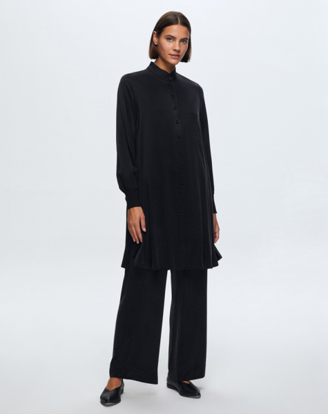 T24K-7013 Beli Lastikli Kupro Pantolon BLACK - 2