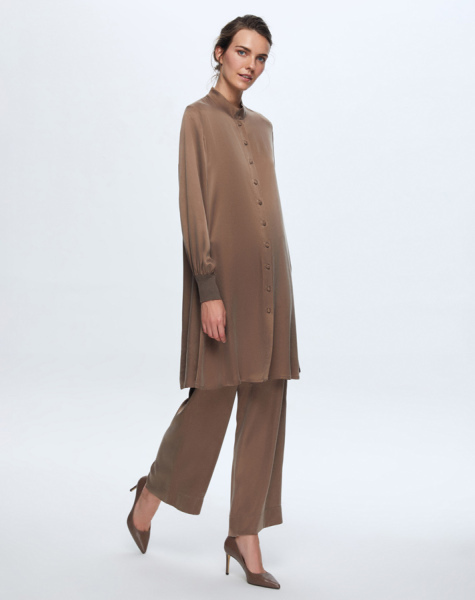 T24K-7013 Beli Lastikli Kupro Pantolon BLACK - 14