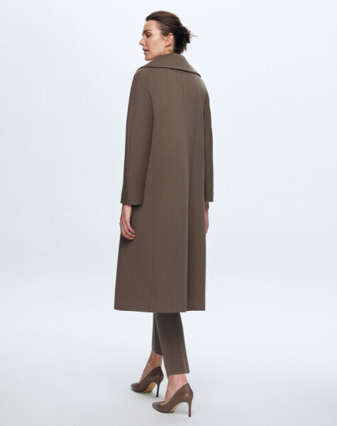 T24K-8003 Düz Renk Triko Manto DATA-BROWN - 3