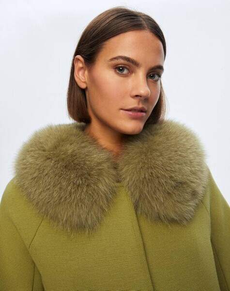 Fur Collar and Ankle Knitwear Coat - MISS DALIDA