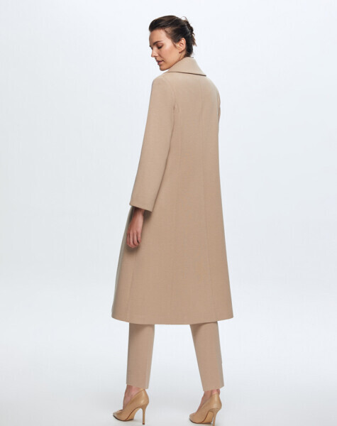 T24K-8005 Kadife Detaylı Triko Manto CORO-CAMEL - 3