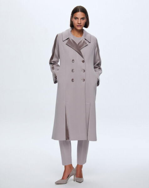 T24K-8005 Kadife Detaylı Triko Manto TERRA-MİLKY - 2