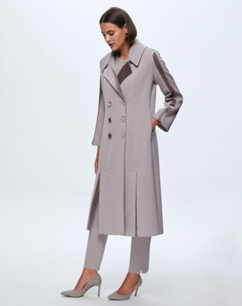 T24K-8005 Kadife Detaylı Triko Manto TERRA-MİLKY 