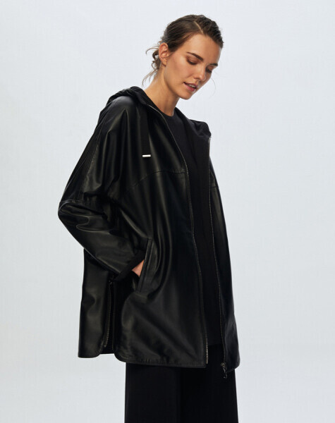 T24K-8006 Triko Astarlı Deri Ceket BLACK 