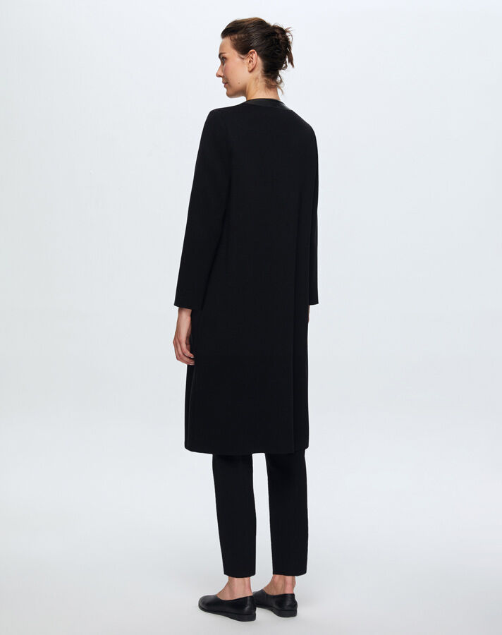 T24K-8009 Cep Detaylı Derili Triko Kap BLACK - 3