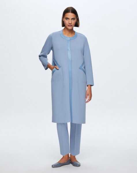 T24K-8009 Cep Detaylı Derili Triko Kap OVALE-BLUE - 2