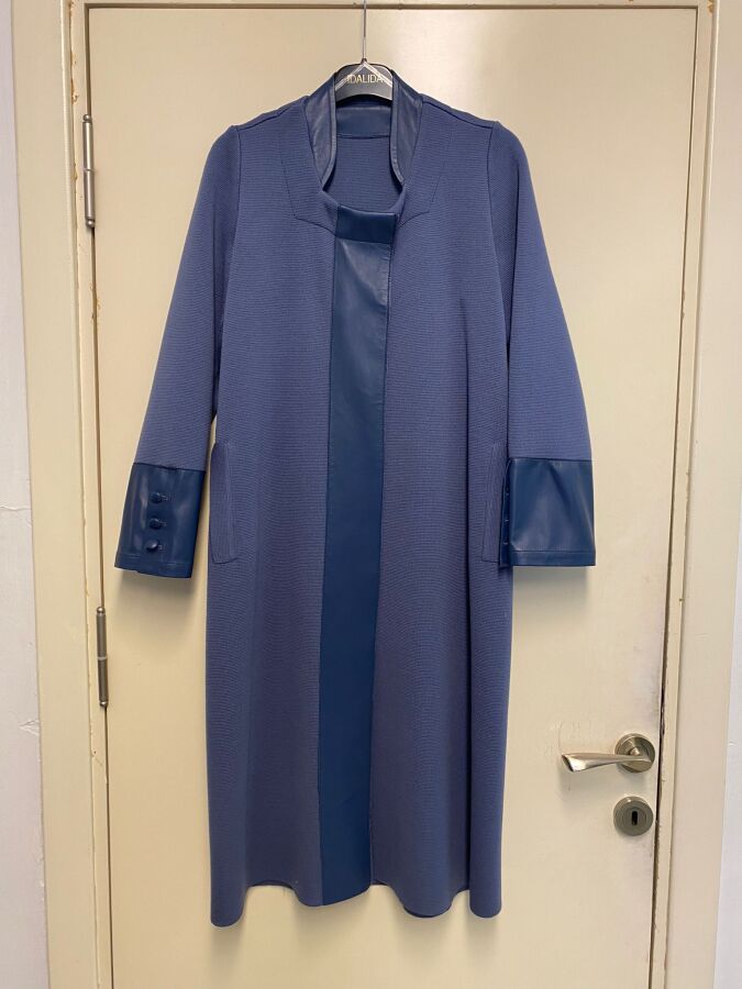 T24K-8010 Ön Patı Deri Detaylı Triko Kap PENNA-DARK BLUE - 1