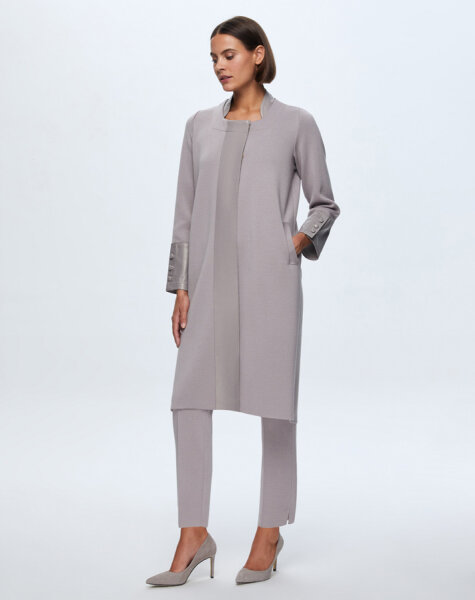 T24K-8010 Ön Patı Deri Detaylı Triko Kap TERRA-MİLKY - 2