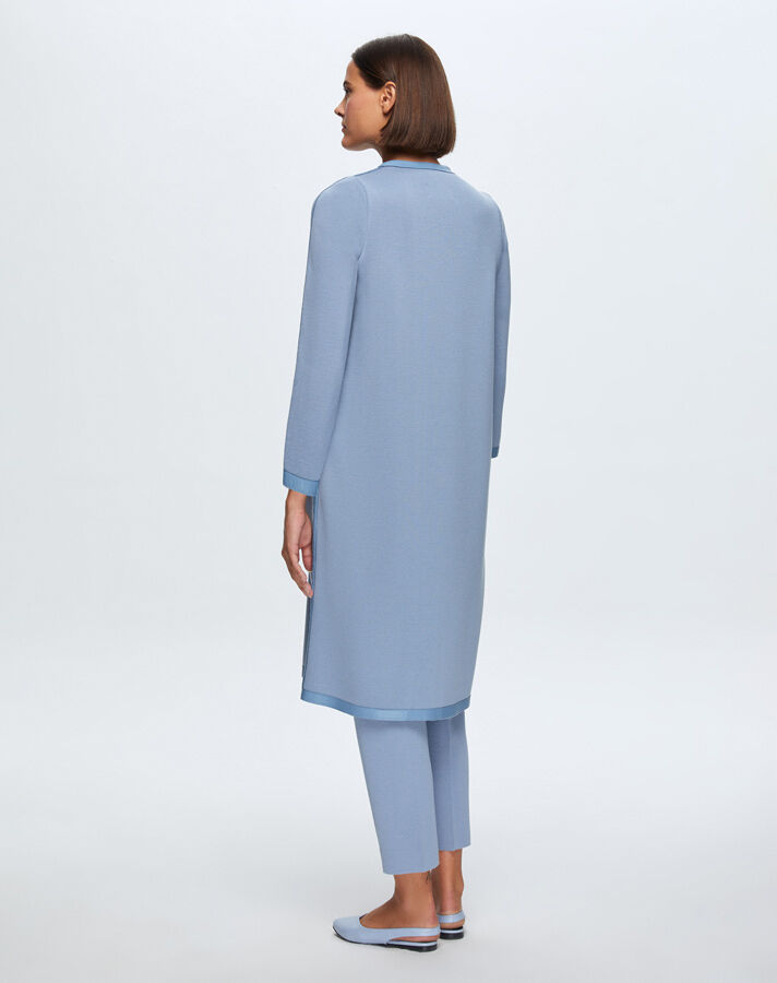 T24K-8011 Deri Detaylı Agraf Kapamalı Triko Kap OVALE-BLUE - 3