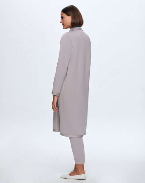 T24K-8012 Deri Detaylı Erkek Yaka Triko Kap TERRA-MİLKY - 3