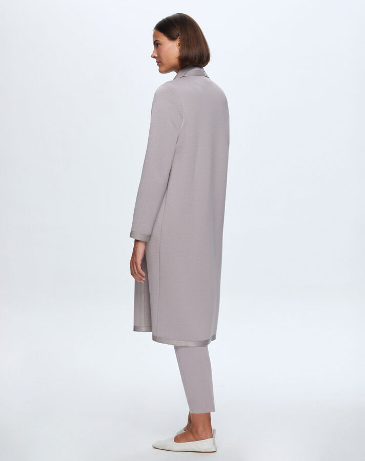 T24K-8012 Deri Detaylı Erkek Yaka Triko Kap TERRA-MİLKY - 3