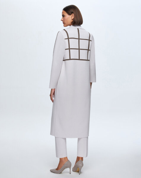 T24K-8013 Kare Desenli Uzun Hırka RAME-BONE - 3