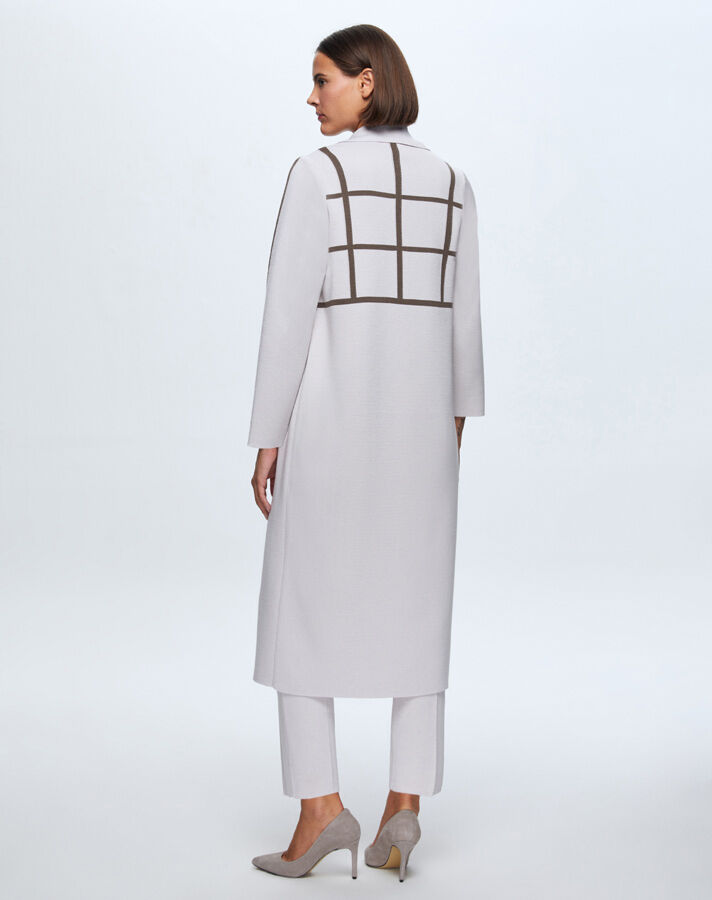 T24K-8013 Kare Desenli Uzun Hırka RAME-BONE - 3