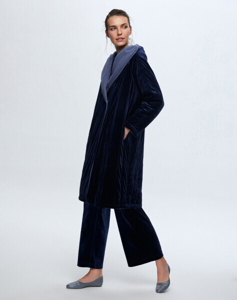 Knitwear Lined Velvet Coat - 14