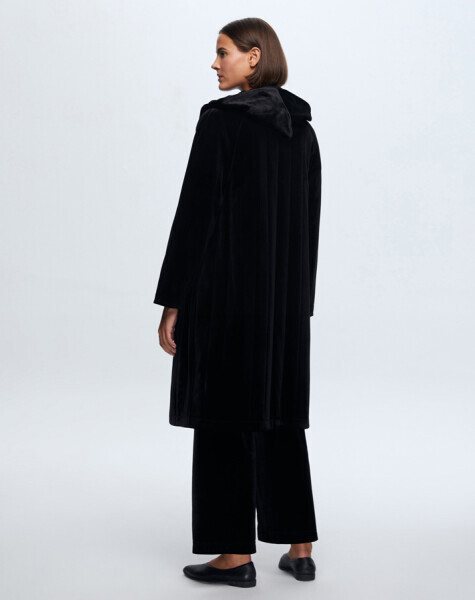 Knitwear Lined Velvet Coat - 7