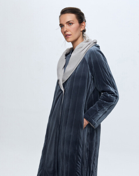 Knitwear Lined Velvet Coat - 18